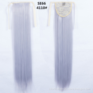Top Quality Wholesale Price Chorliss 22 Inch Natural Color Long For Girls Synthetic Ponytail In Wrap Around Ponytail Extensions
